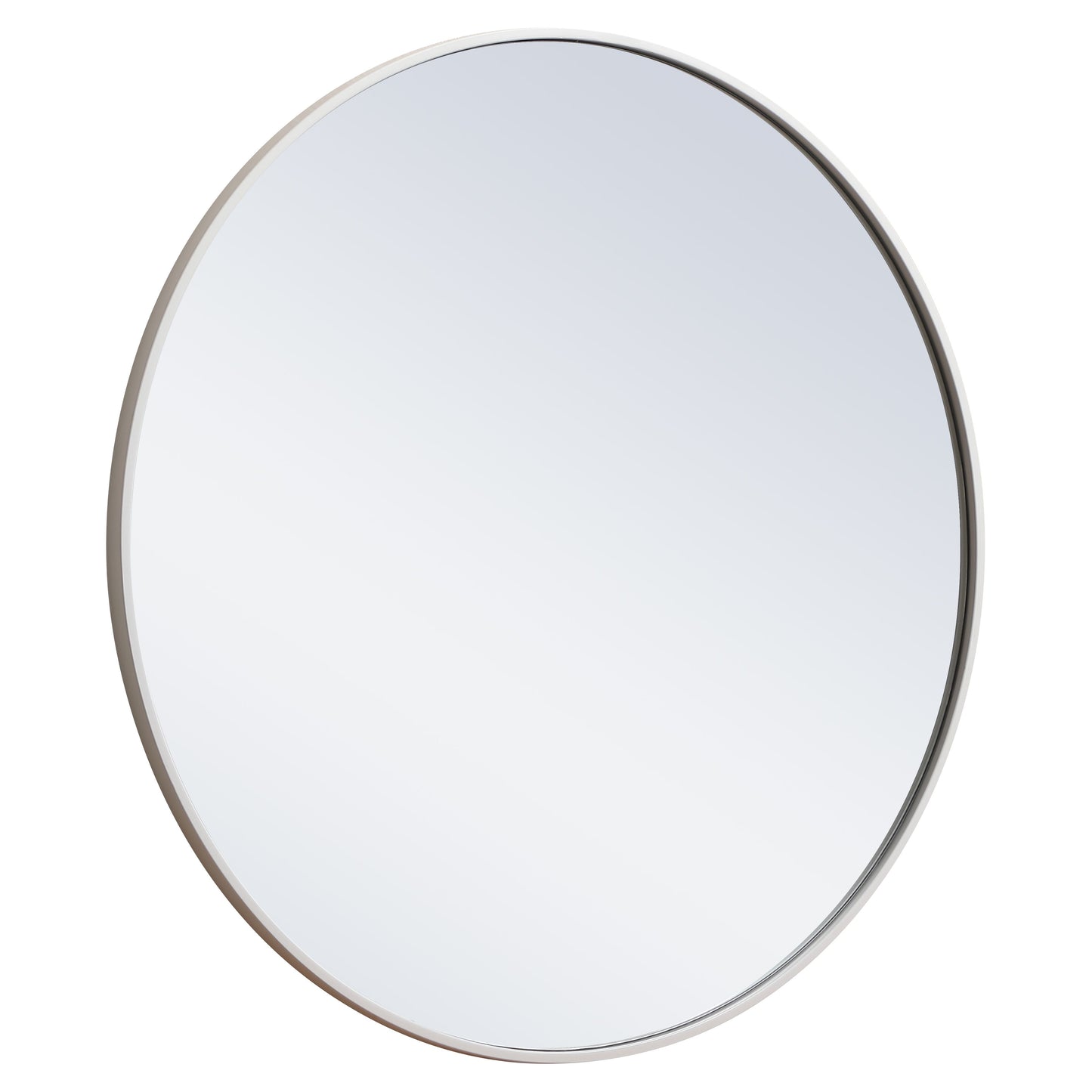 MR4037WH Eternity 32" x 32" Metal Framed Round Mirror in White