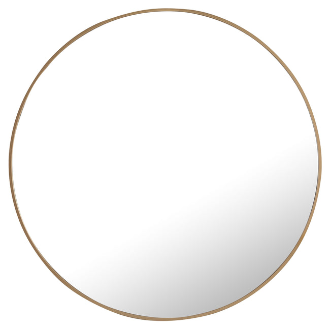 MR4038BR Eternity 32" x 32" Metal Framed Round Mirror in Brass
