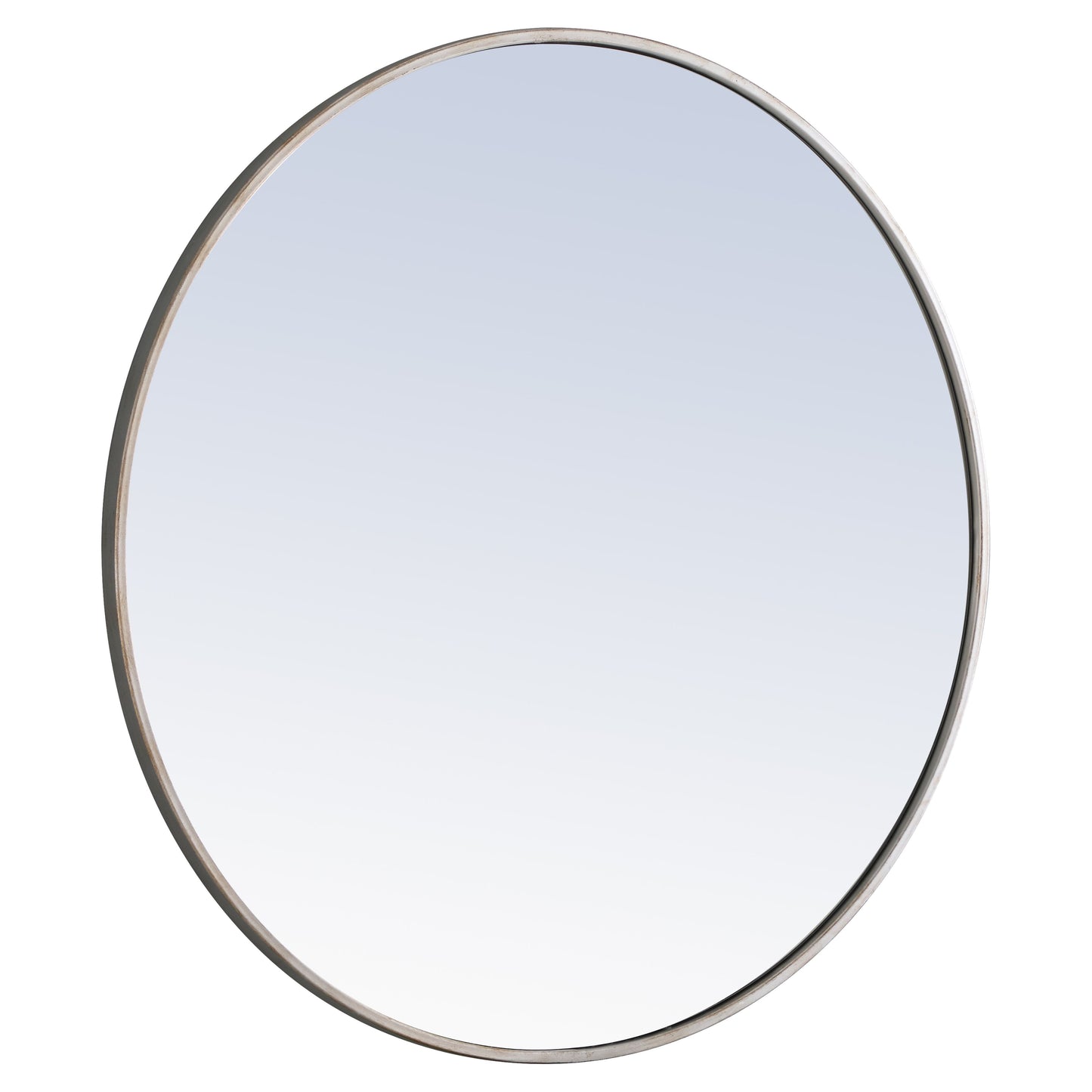 MR4039S Eternity 32" x 32" Metal Framed Round Mirror in Silver