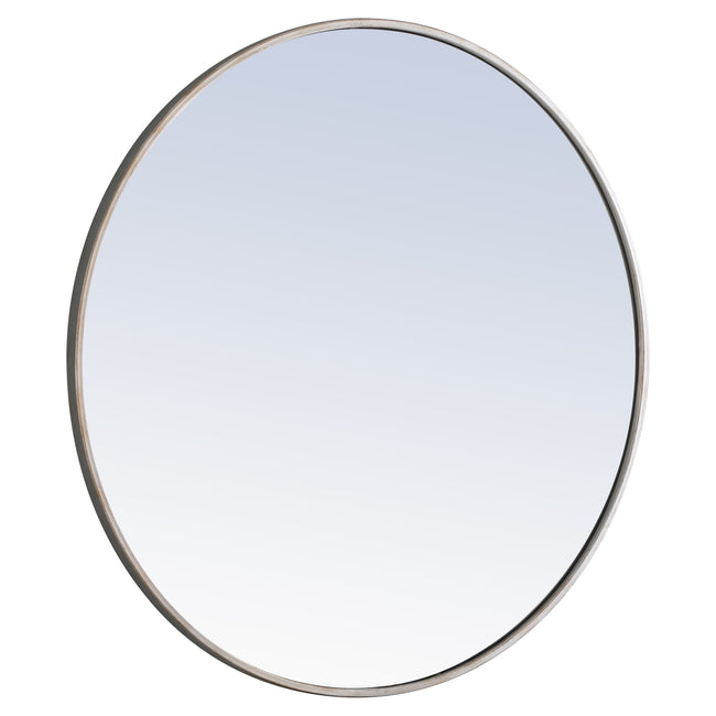 MR4039S Eternity 32" x 32" Metal Framed Round Mirror in Silver