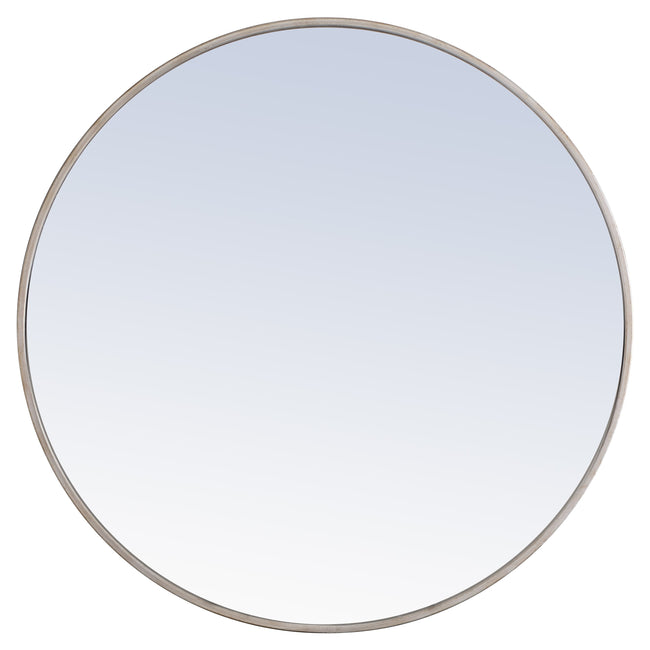 MR4039S Eternity 32" x 32" Metal Framed Round Mirror in Silver