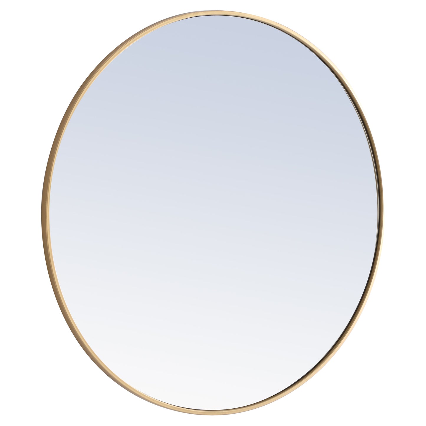 MR4042BR Eternity 36" x 36" Metal Framed Round Mirror in Brass