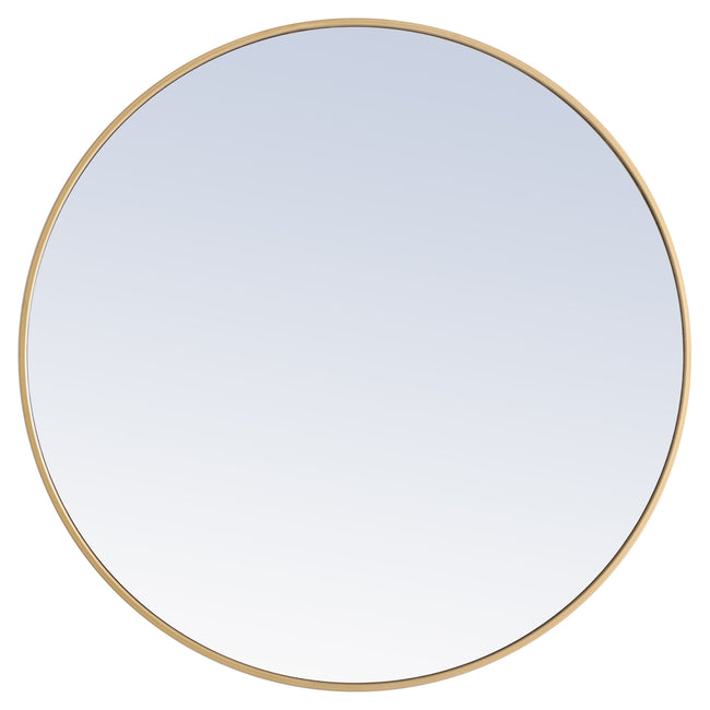 MR4042BR Eternity 36" x 36" Metal Framed Round Mirror in Brass