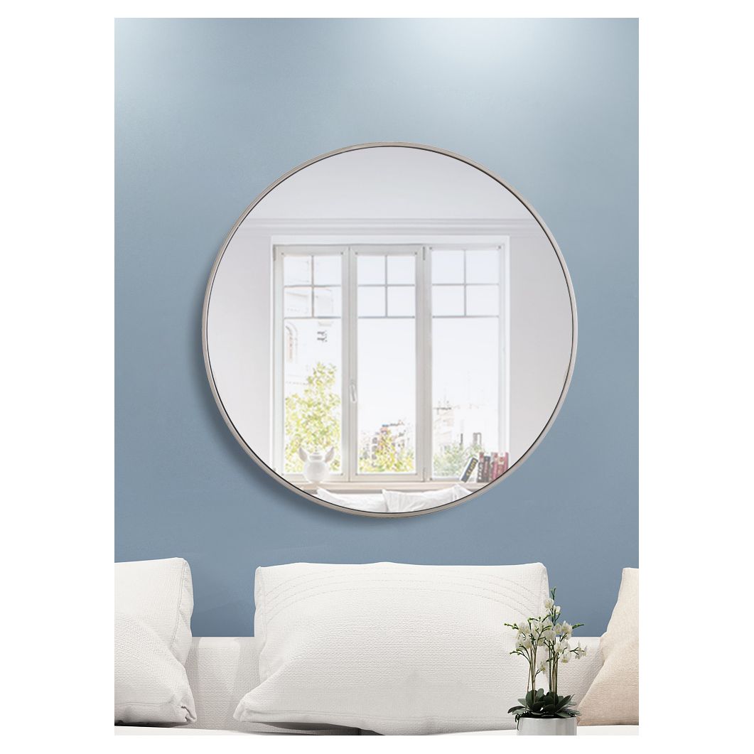 MR4043S Eternity 36" x 36" Metal Framed Round Mirror in Silver