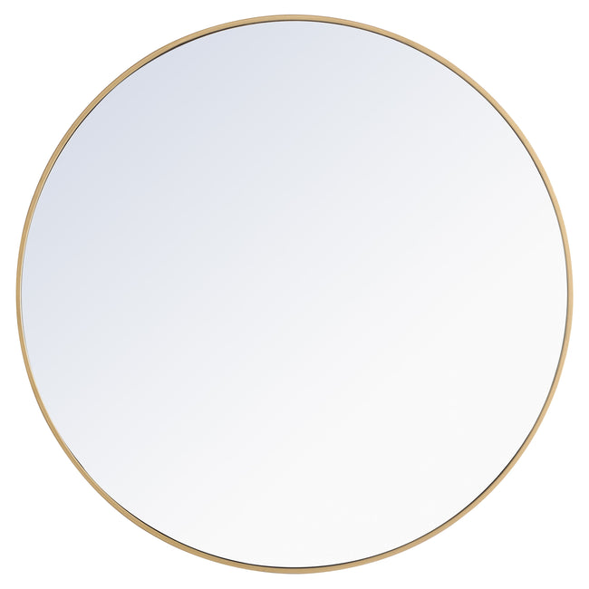 MR4045BR Eternity 42" x 42" Metal Framed Round Mirror in Brass