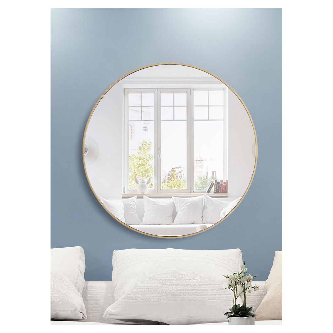 MR4045BR Eternity 42" x 42" Metal Framed Round Mirror in Brass