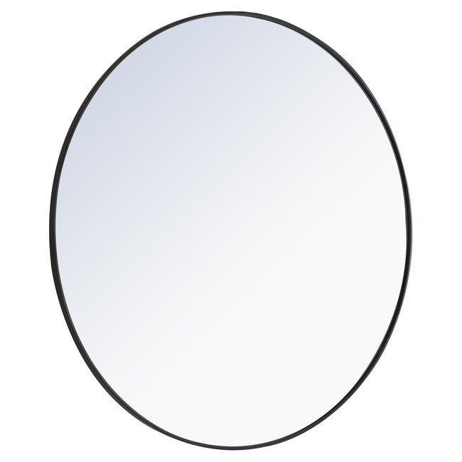 MR4047BK Eternity 48" x 48" Metal Framed Round Mirror in Black