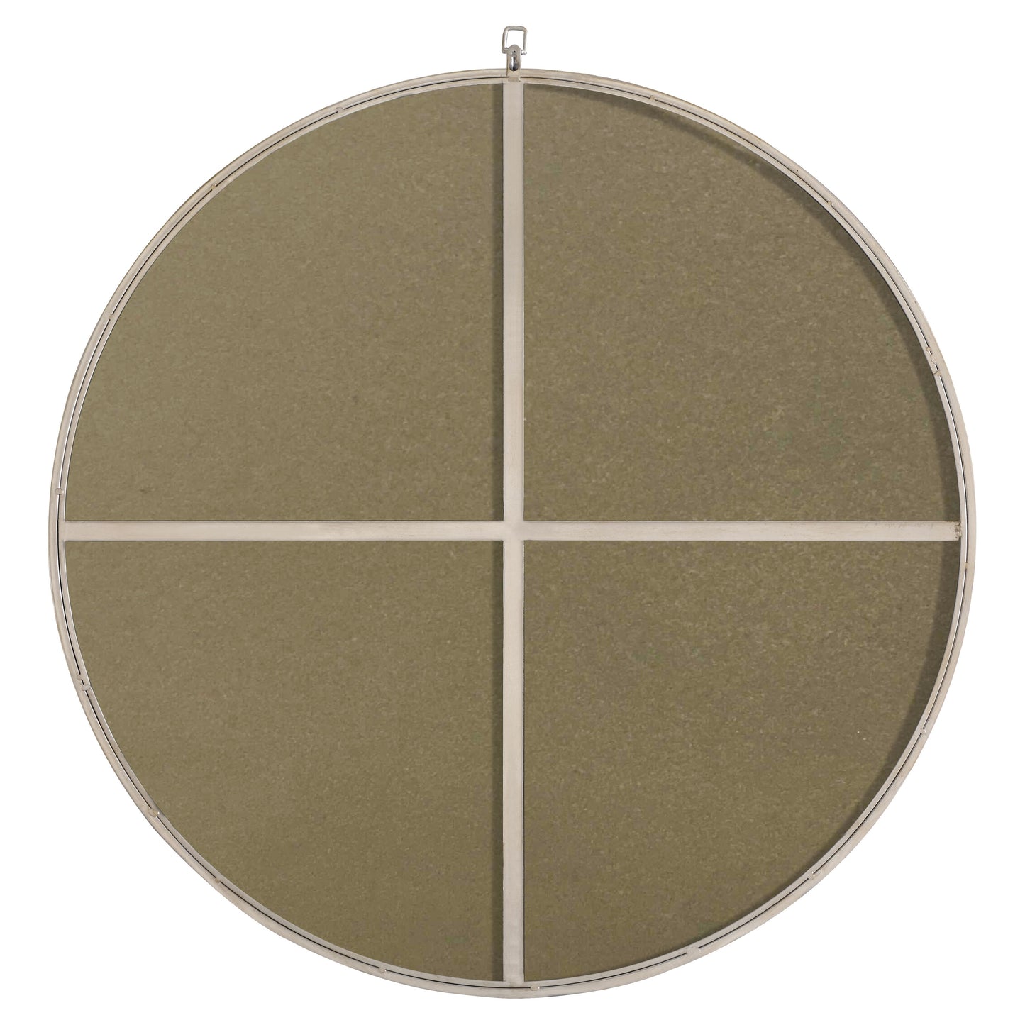 MR4063S Rowan 36" x 36" Metal Framed Round Mirror with Decorative Hook in Silver