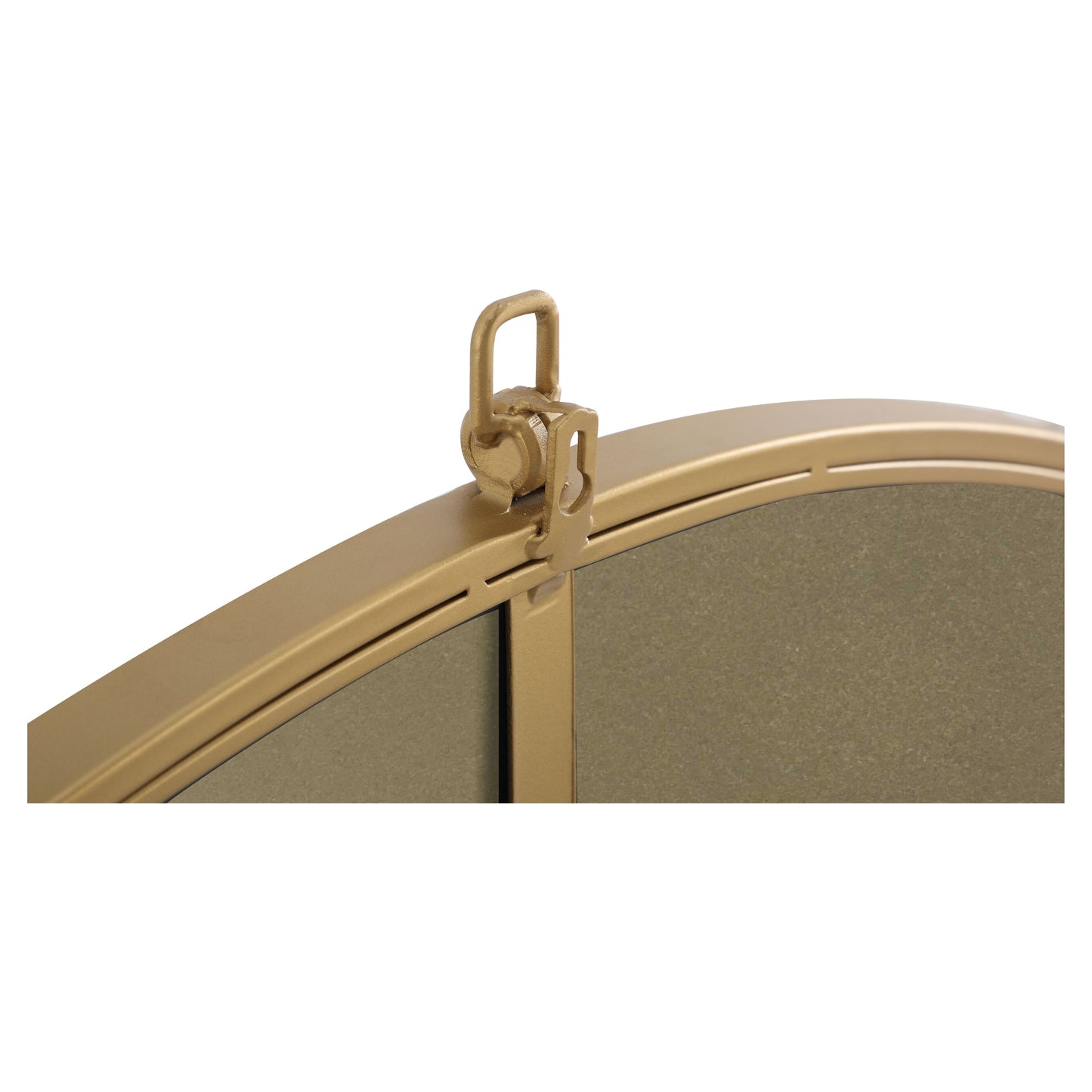 MR4065BR Rowan 42" x 42" Metal Framed Round Mirror with Decorative Hook in Brass