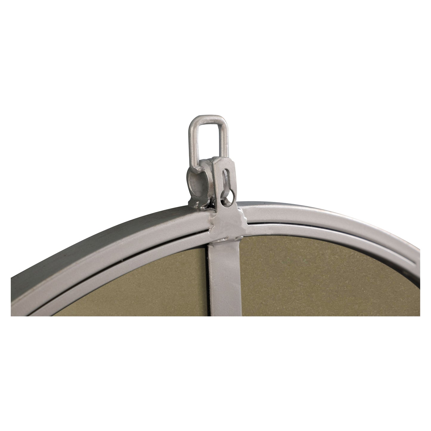 MR4066S Rowan 42" x 42" Metal Framed Round Mirror with Decorative Hook in Silver