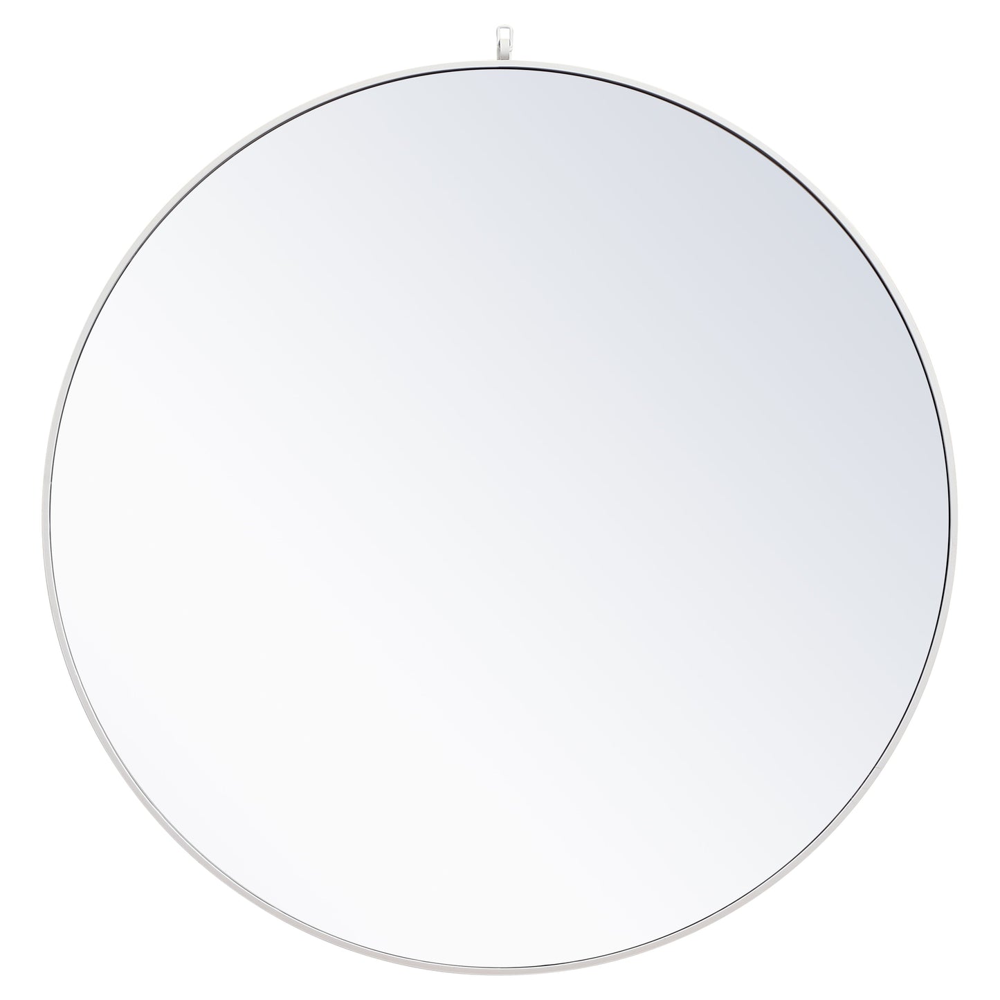MR4067WH Rowan 48" x 48" Metal Framed Round Mirror with Decorative Hook in White