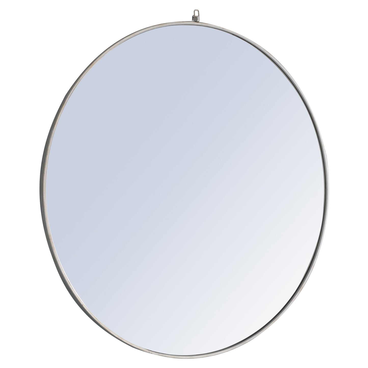 MR4069S Rowan 48" x 48" Metal Framed Round Mirror with Decorative Hook in Silver