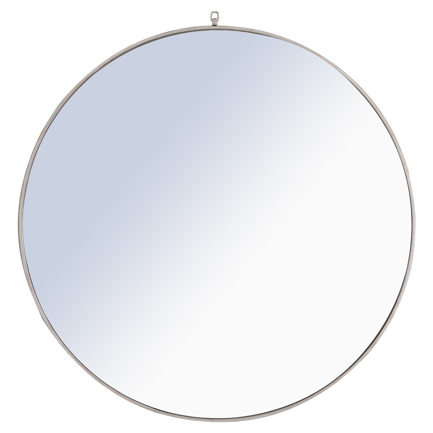MR4069S Rowan 48" x 48" Metal Framed Round Mirror with Decorative Hook in Silver