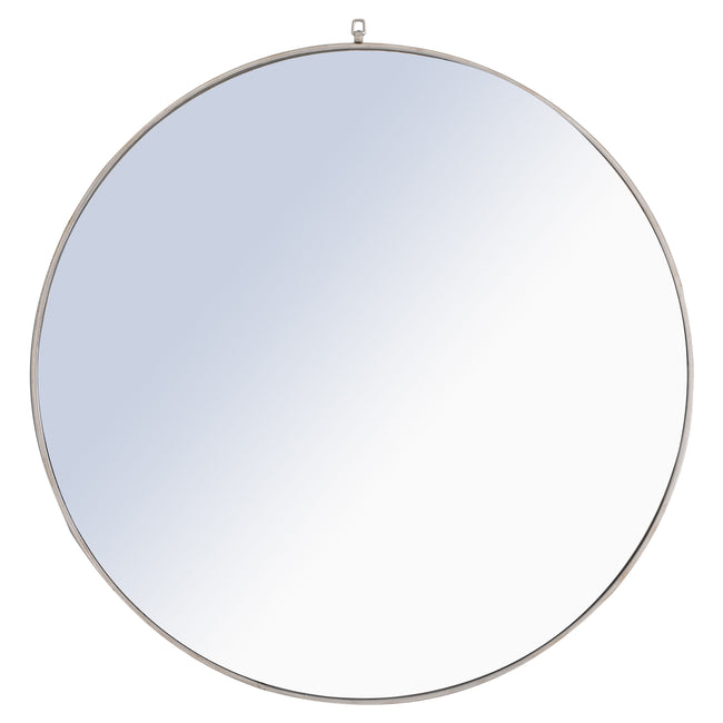 MR4069S Rowan 48" x 48" Metal Framed Round Mirror with Decorative Hook in Silver