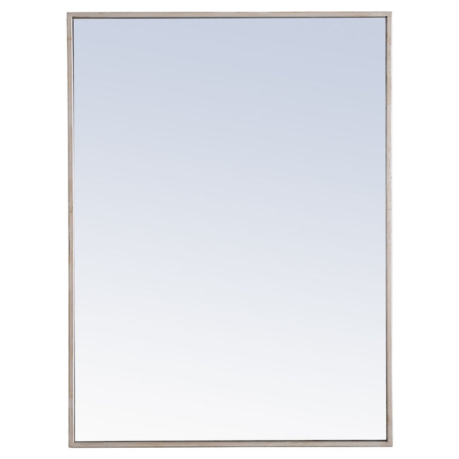 MR4073S Monet 24" x 32" Metal Framed Rectangular Mirror in Silver