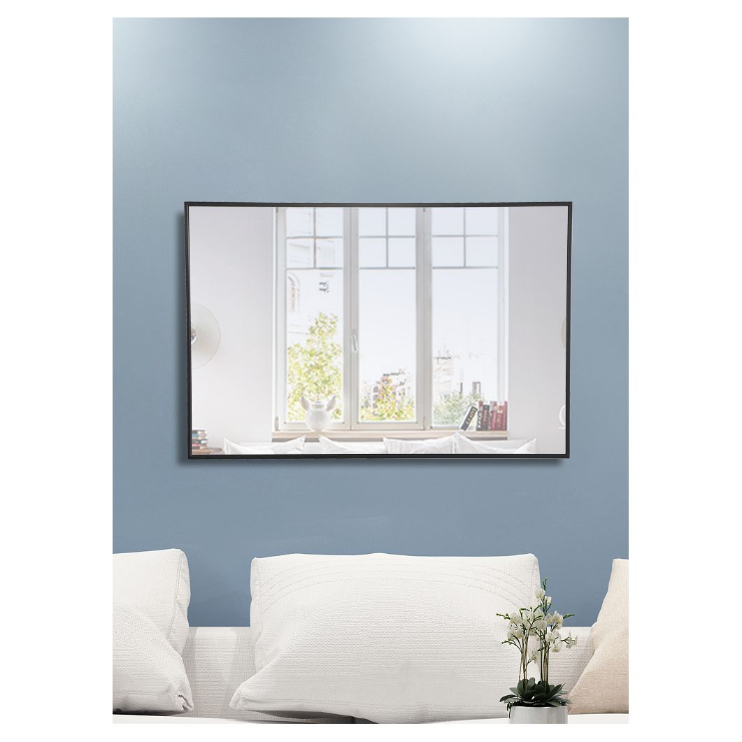 MR4077BK Monet 28" x 42" Metal Framed Rectangular Mirror in Black