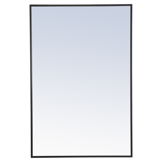 MR4077BK Monet 28" x 42" Metal Framed Rectangular Mirror in Black