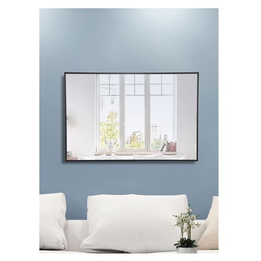 MR4077BK Monet 28" x 42" Metal Framed Rectangular Mirror in Black