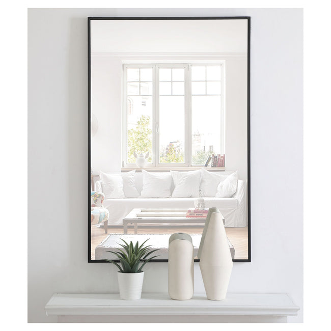 MR4077BK Monet 28" x 42" Metal Framed Rectangular Mirror in Black