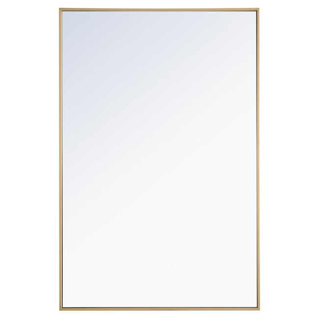 MR4078BR Monet 28" x 42" Metal Framed Rectangular Mirror in Brass