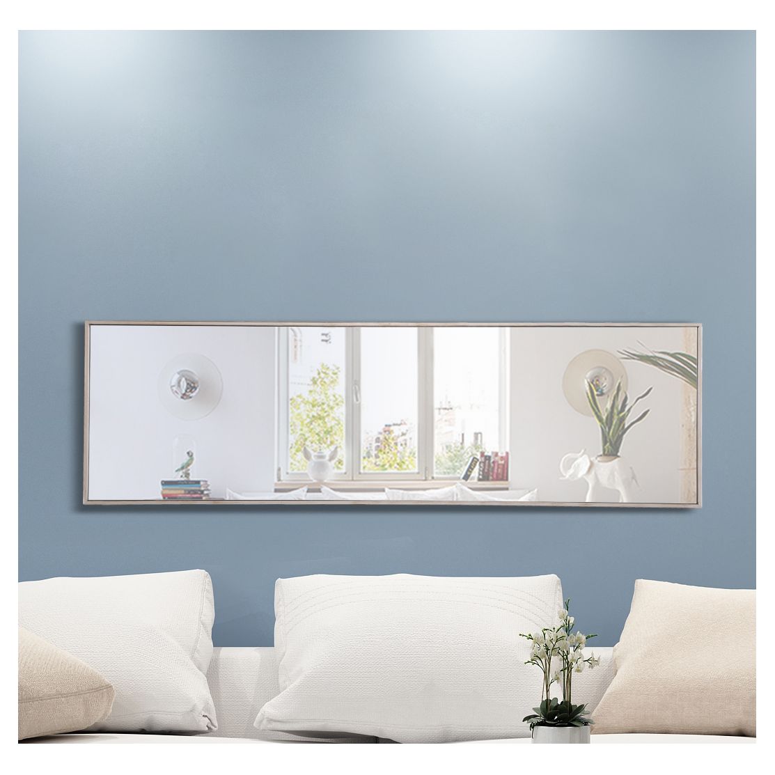 MR4083S Monet 18" x 60" Metal Framed Rectangular Mirror in Silver