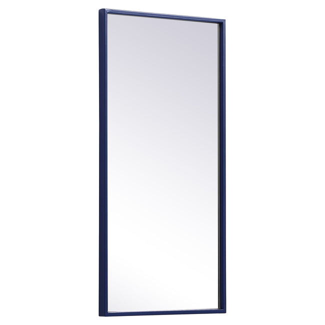MR41428BL Monet 28" x 14" Metal Framed Rectangular Mirror in Blue