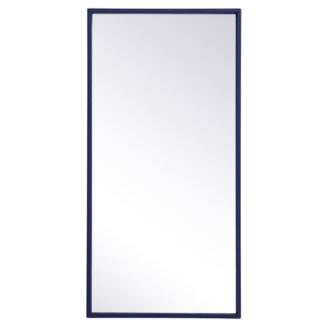 MR41428BL Monet 28" x 14" Metal Framed Rectangular Mirror in Blue