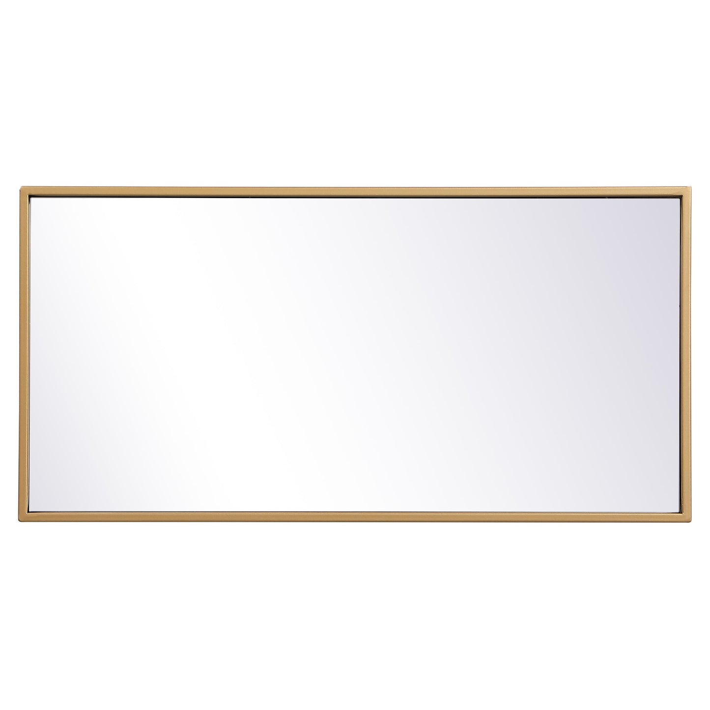 MR41428BR Monet 28" x 14" Metal Framed Rectangular Mirror in Brass