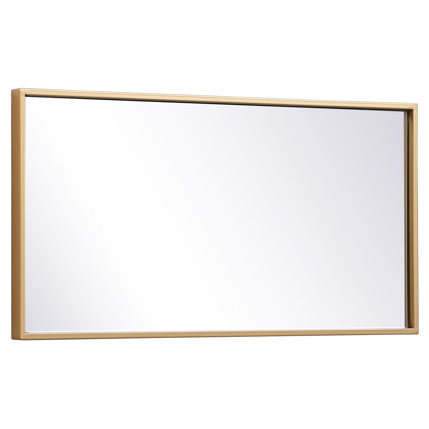 MR41428BR Monet 28" x 14" Metal Framed Rectangular Mirror in Brass