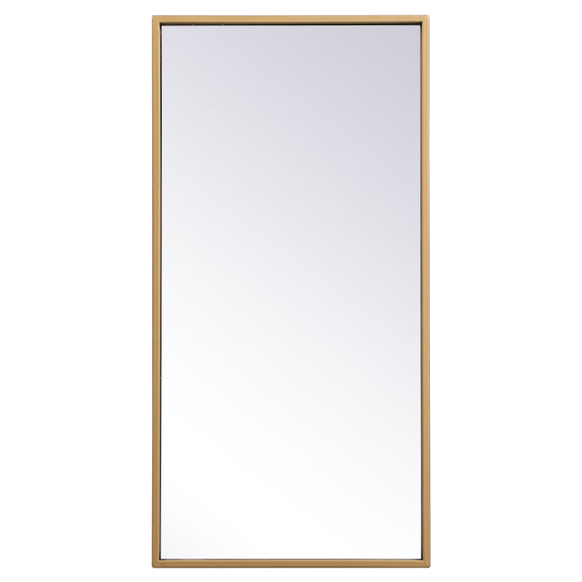MR41428BR Monet 28" x 14" Metal Framed Rectangular Mirror in Brass