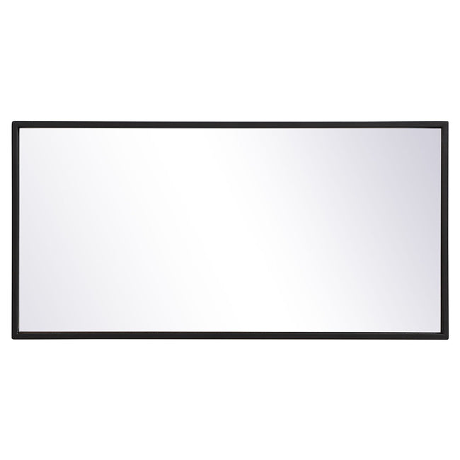 MR41428BK Monet 28" x 14" Metal Framed Rectangular Mirror in Black