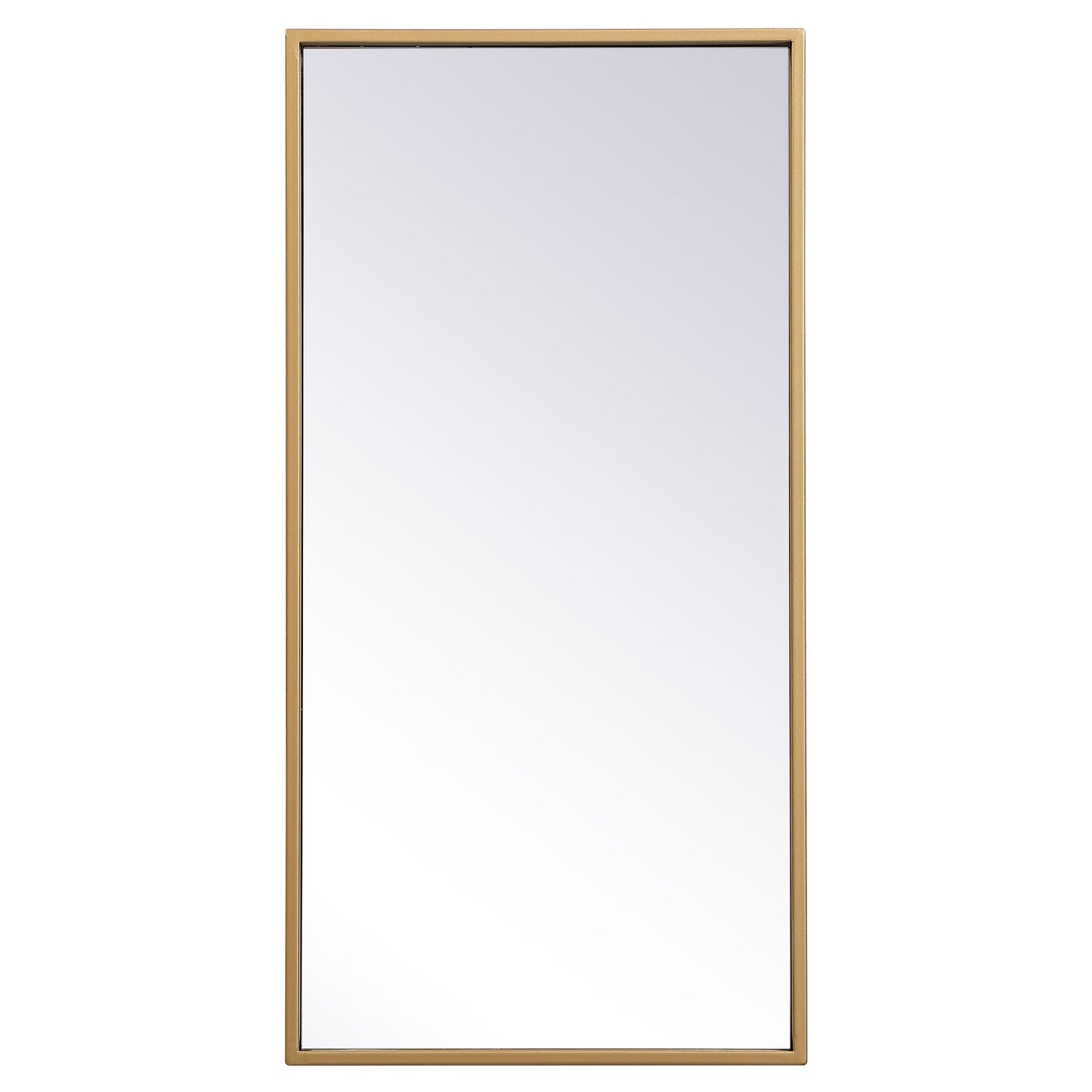 MR41428BR Monet 28" x 14" Metal Framed Rectangular Mirror in Brass