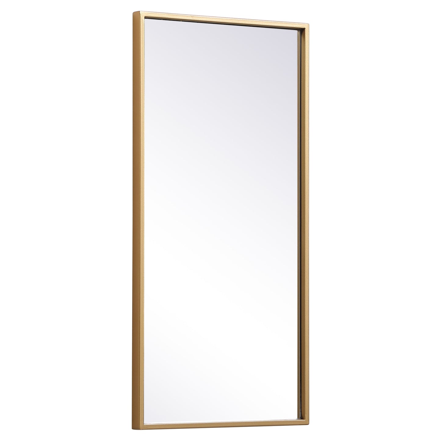 MR41428BR Monet 28" x 14" Metal Framed Rectangular Mirror in Brass