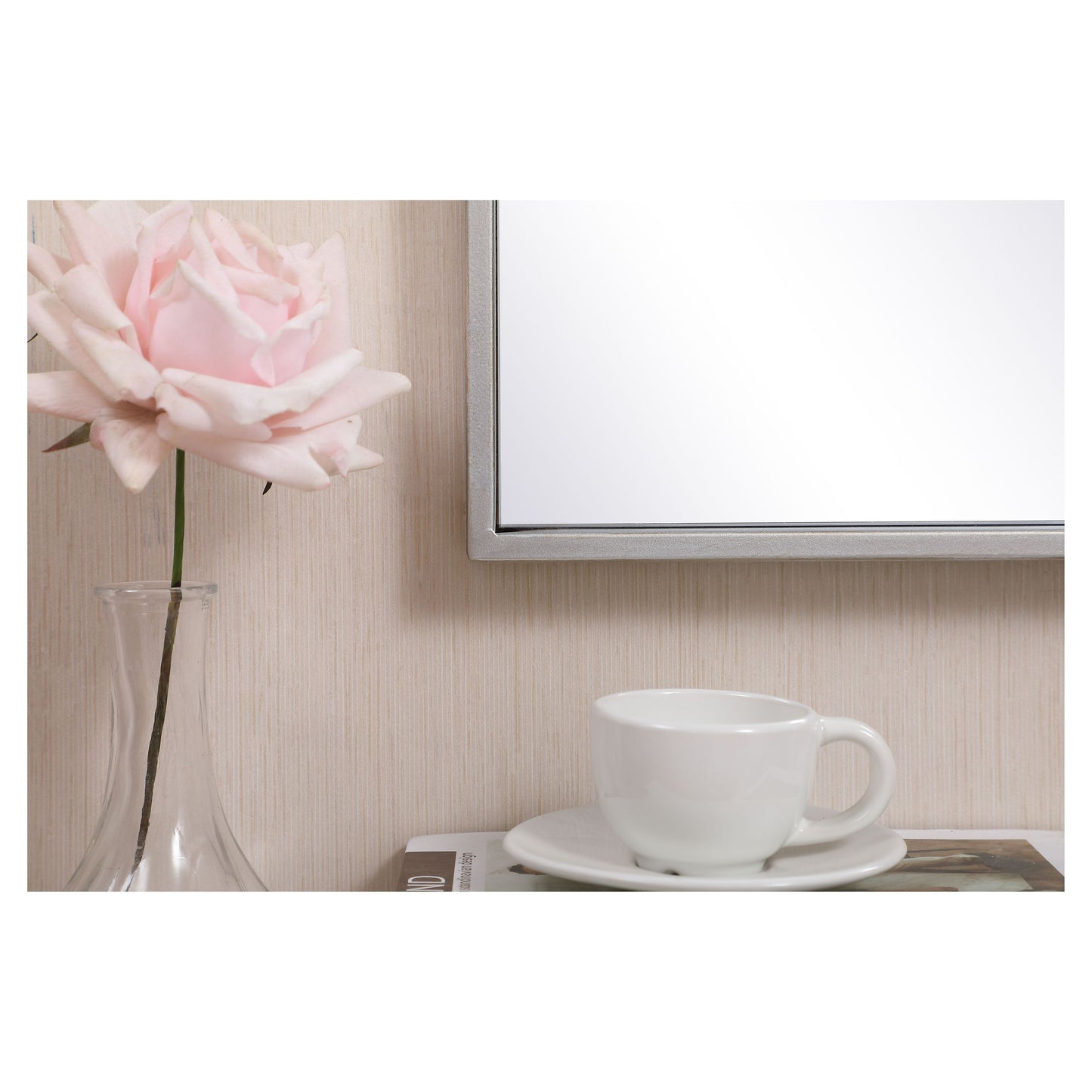 MR41428S Monet 28" x 14" Metal Framed Rectangular Mirror in Silver