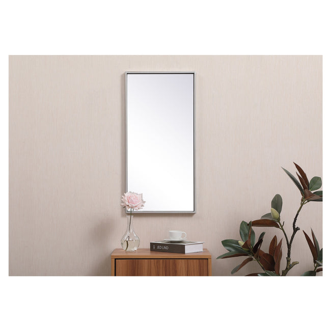 MR41428S Monet 28" x 14" Metal Framed Rectangular Mirror in Silver