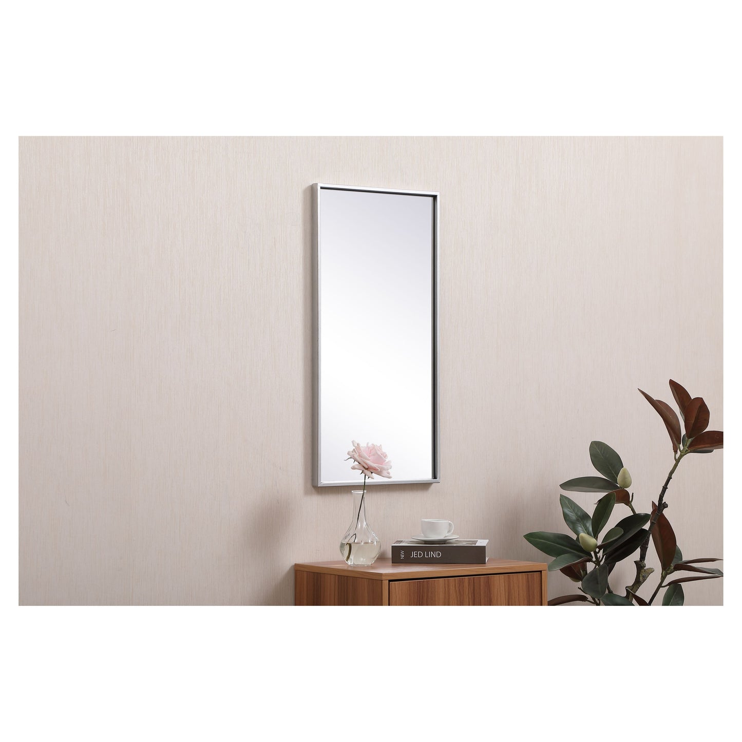 MR41428S Monet 28" x 14" Metal Framed Rectangular Mirror in Silver