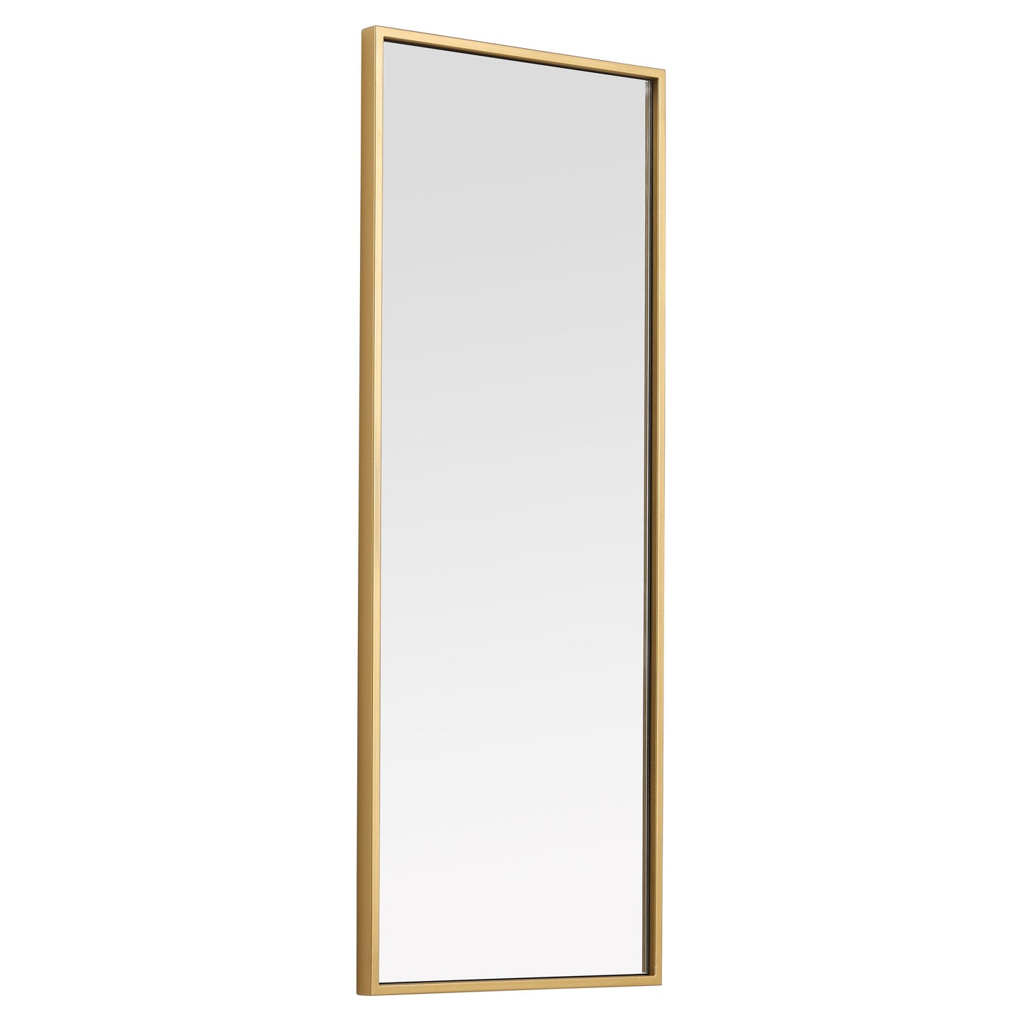 MR41436BR Monet 14" x 36" Metal Framed Rectangular Mirror in Brass