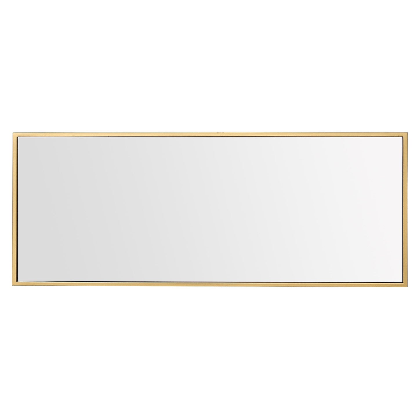 MR41436BR Monet 14" x 36" Metal Framed Rectangular Mirror in Brass