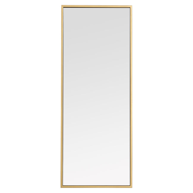 MR41436BR Monet 14" x 36" Metal Framed Rectangular Mirror in Brass