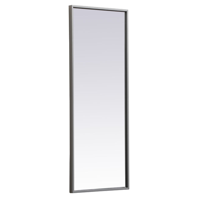 MR41436GR Monet 14" x 36" Metal Framed Rectangular Mirror in Grey