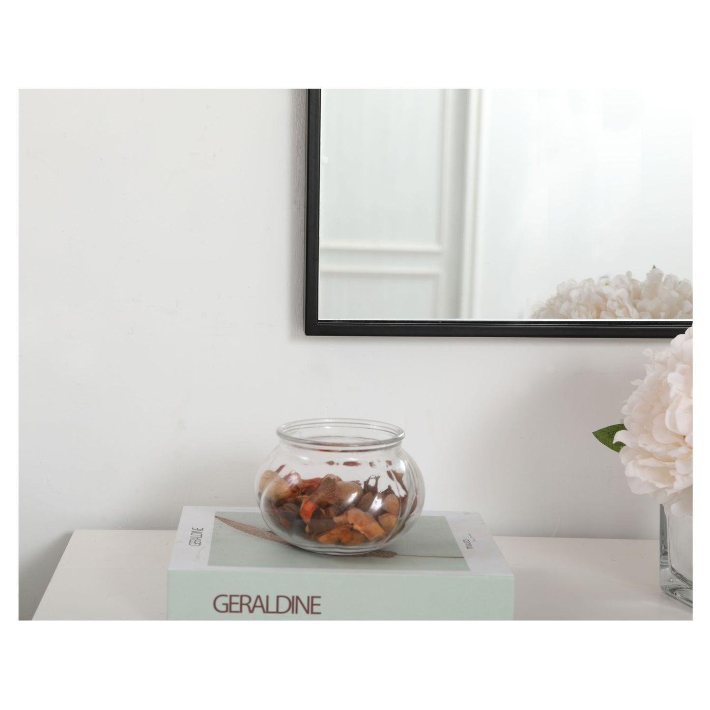 MR41436BK Monet 14" x 36" Metal Framed Rectangular Mirror in Black