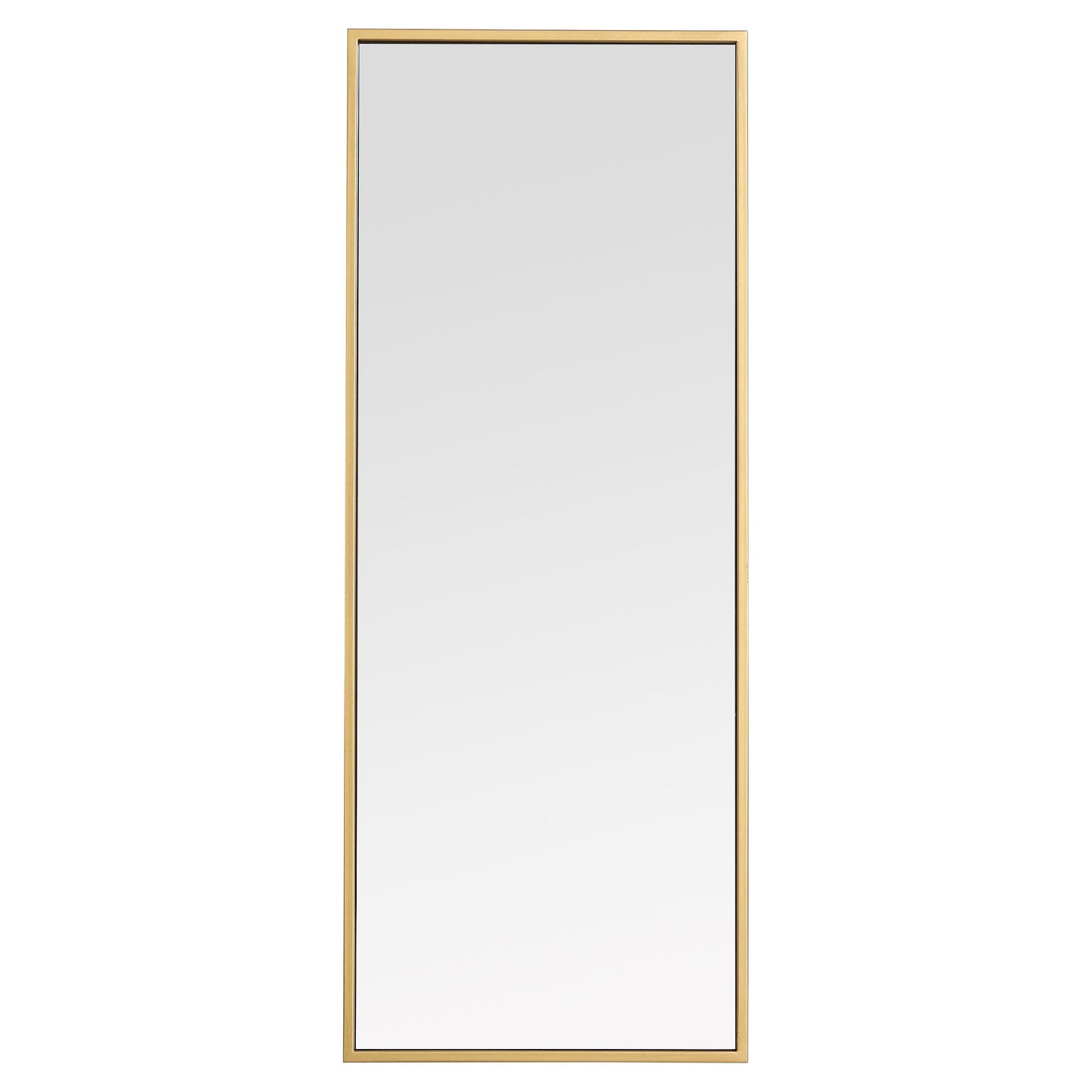 MR41436BR Monet 14" x 36" Metal Framed Rectangular Mirror in Brass