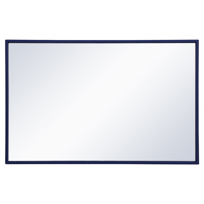 MR41828BL Monet 28" x 18" Metal Framed Rectangular Mirror in Blue