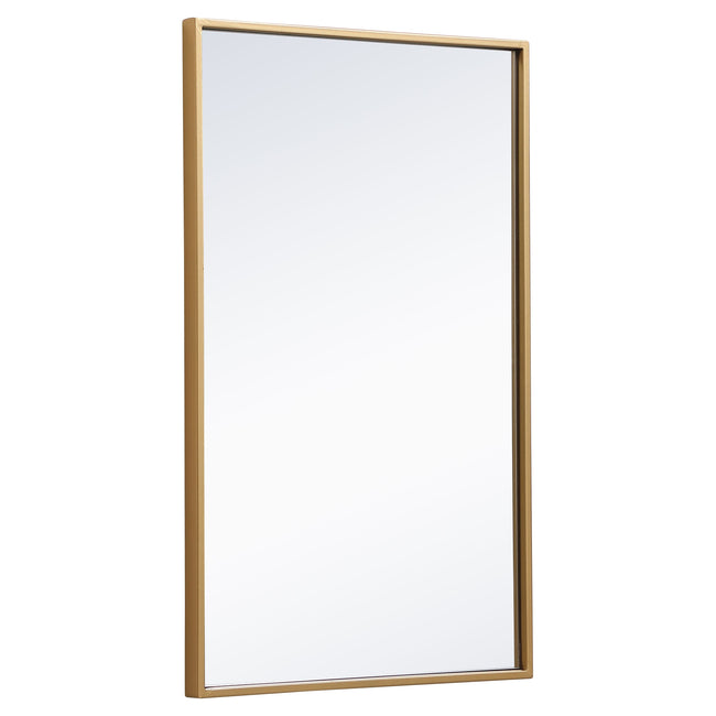 MR41828BR Monet 28" x 18" Metal Framed Rectangular Mirror in Brass
