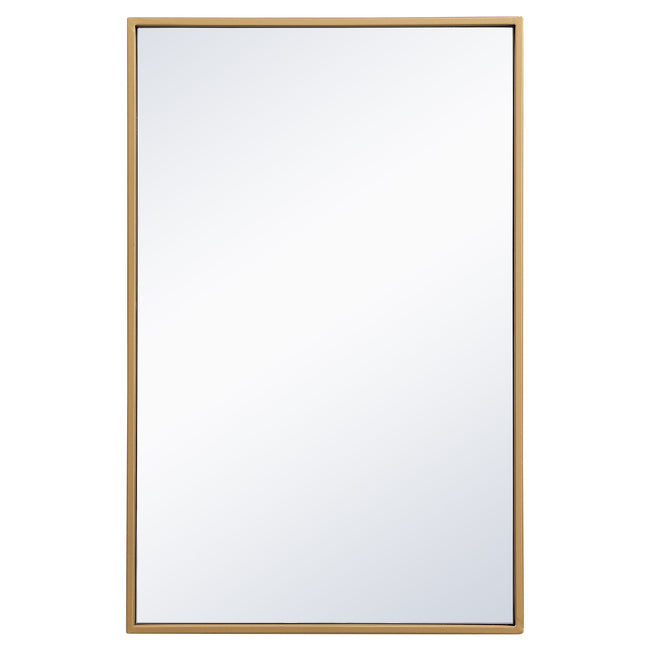 MR41828BR Monet 28" x 18" Metal Framed Rectangular Mirror in Brass