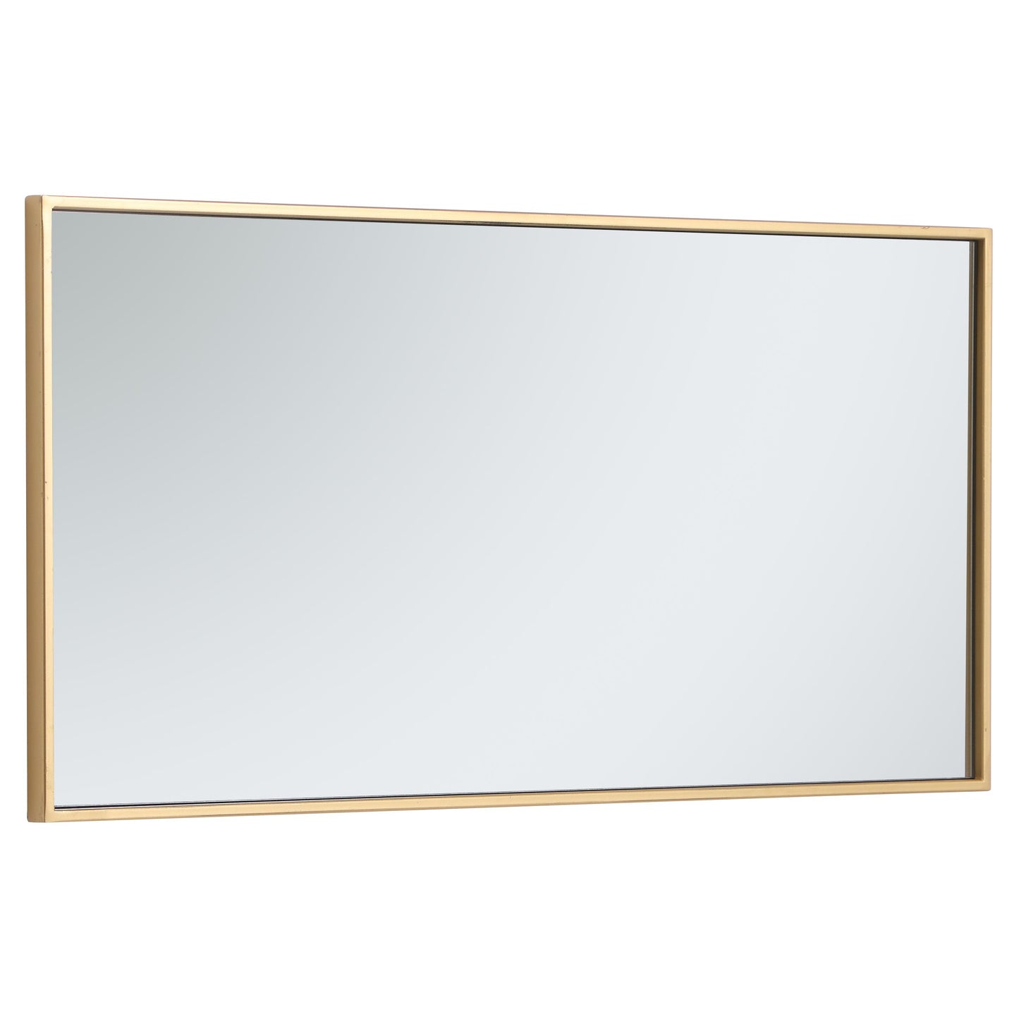 MR41836BR Monet 18" x 36" Metal Framed Rectangular Mirror in Brass