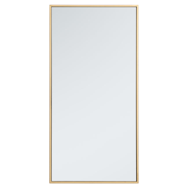 MR41836BR Monet 18" x 36" Metal Framed Rectangular Mirror in Brass