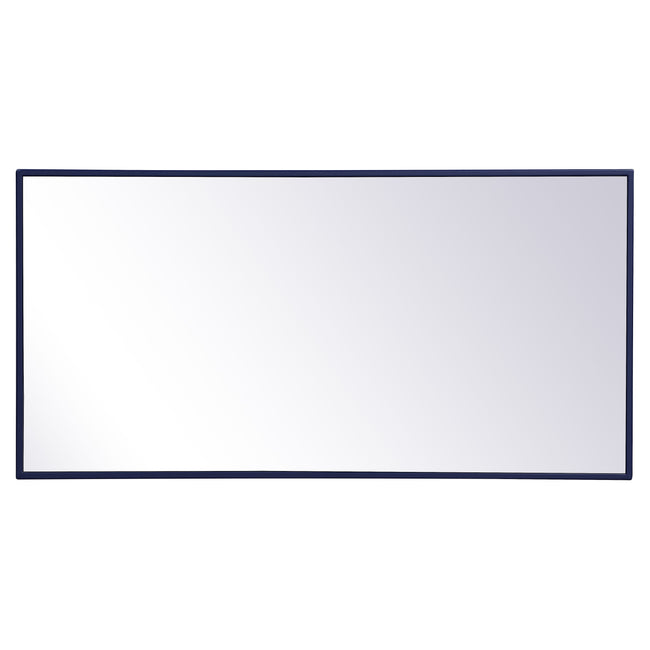 MR41836BL Monet 18" x 36" Metal Framed Rectangular Mirror in Blue