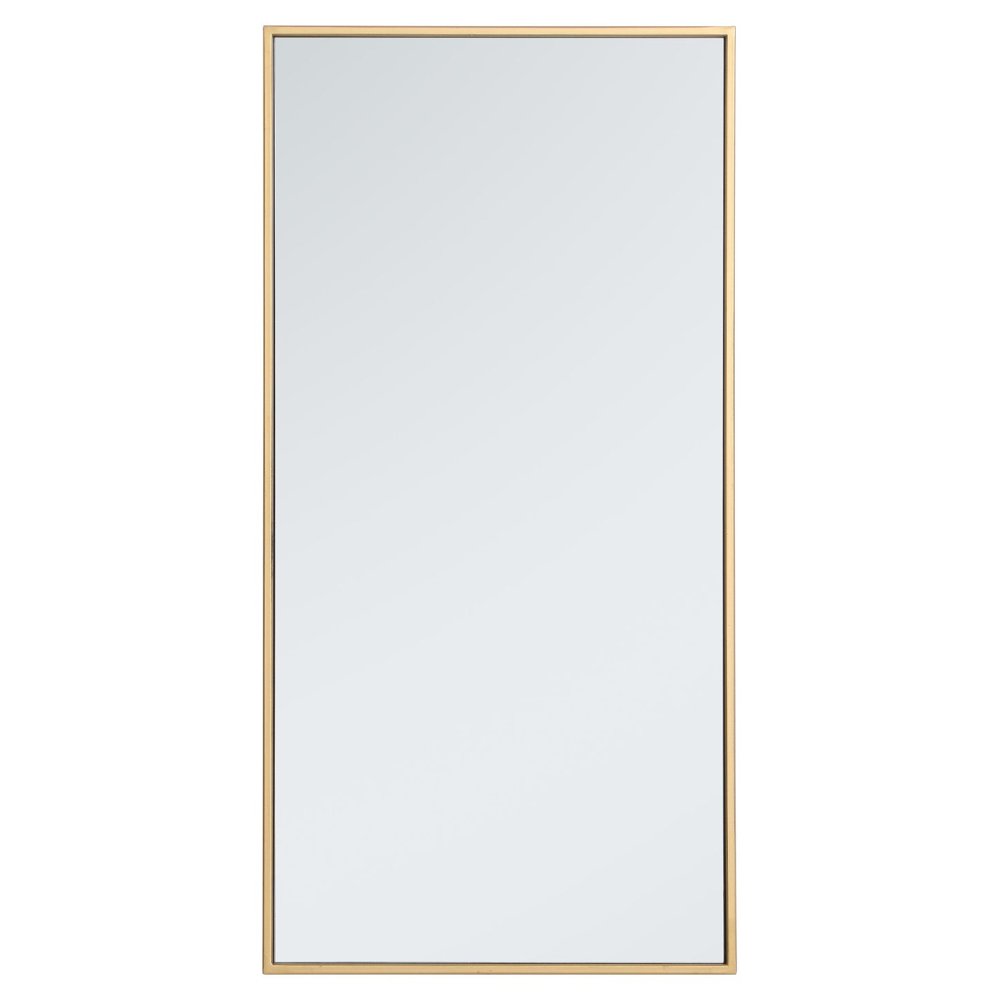 MR41836BR Monet 18" x 36" Metal Framed Rectangular Mirror in Brass