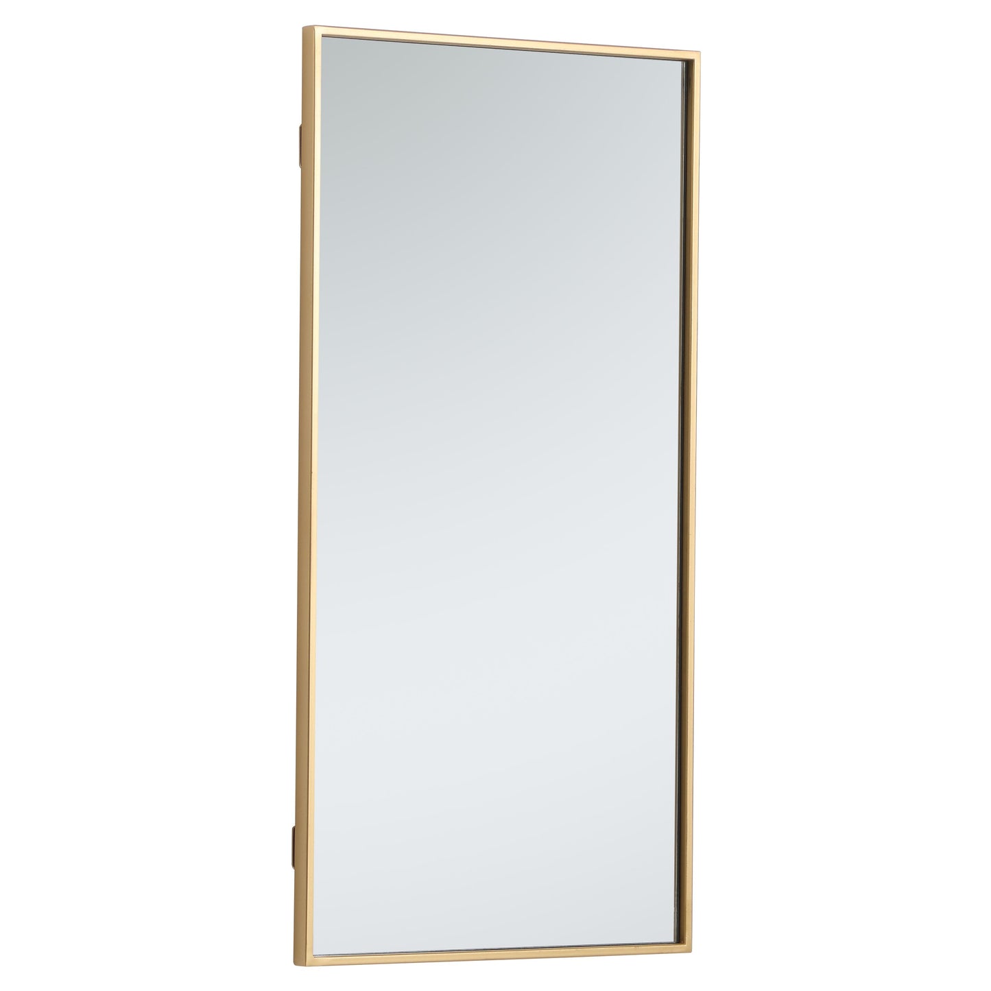 MR41836BR Monet 18" x 36" Metal Framed Rectangular Mirror in Brass